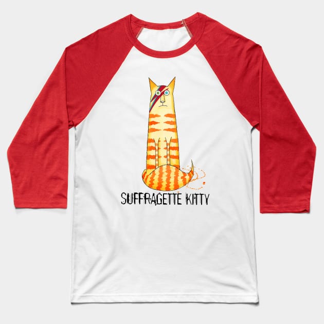 Suffragette Kitty Baseball T-Shirt by Scratch
